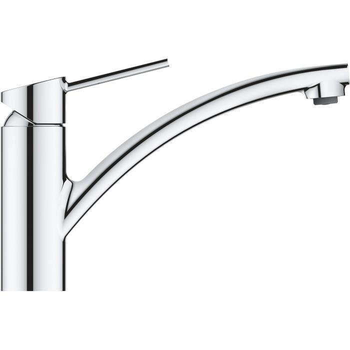 GROHE Robinet évier de cuisine Swift, Mitigeur monocommande avec mousseur économique d'eau, rotation a 140°, 30358000