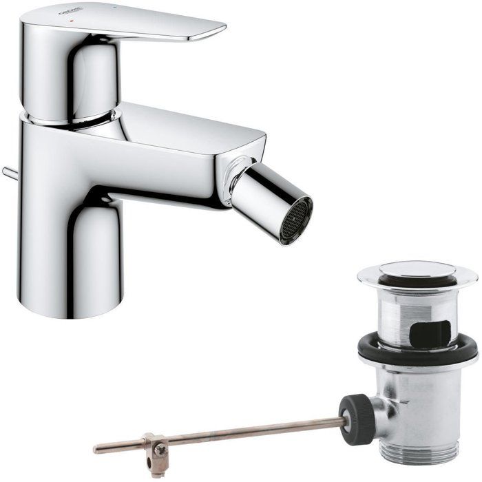 Mitigeur monocommande Bidet GROHE Start Edge - Tirette de vidage - Mousseur économique d'eau - Chromé