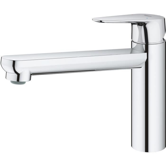 GROHE Robinet évier de cuisine Start curve, mousseur économique d'eau, sans tirette de vidage, bonde de vidage incluses, 31717000