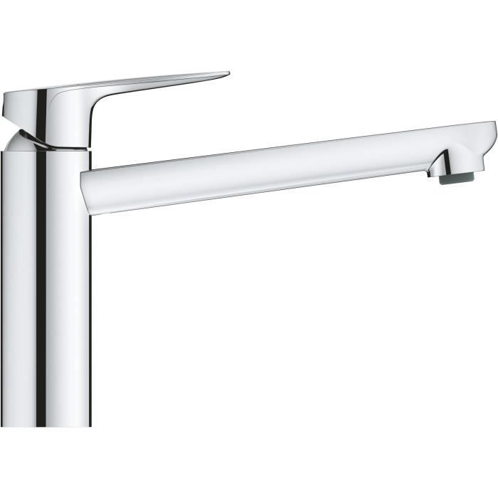 GROHE Robinet évier de cuisine Start curve, mousseur économique d'eau, sans tirette de vidage, bonde de vidage incluses, 31717000