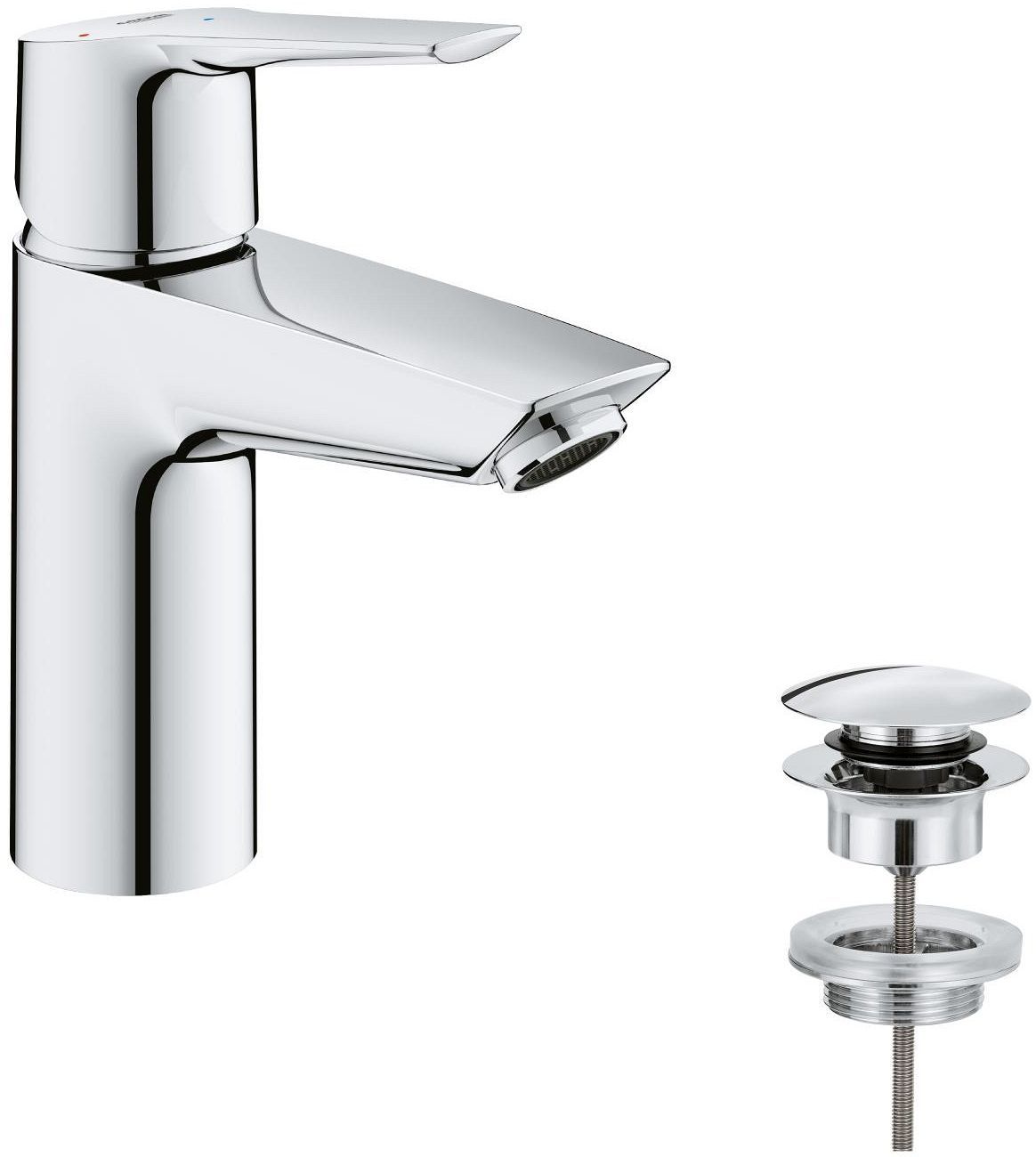 Mitigeur monocommande lavabo GROHE QUICKFIX Start - économie d'eau - bonde clic clac incluse - taille S