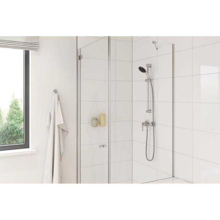 Ensemble de douche avec pommeau 1 jet, barre 60cm et flexible 1,75m - GROHE Vitalio Start 110 27942001 - Economie d'eau - Chromé