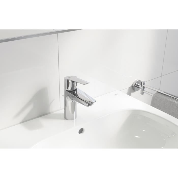 Mitigeur monocommande Lavabo GROHE QUICKFIX Start - Chromé - Economie d'eau - Installation facile