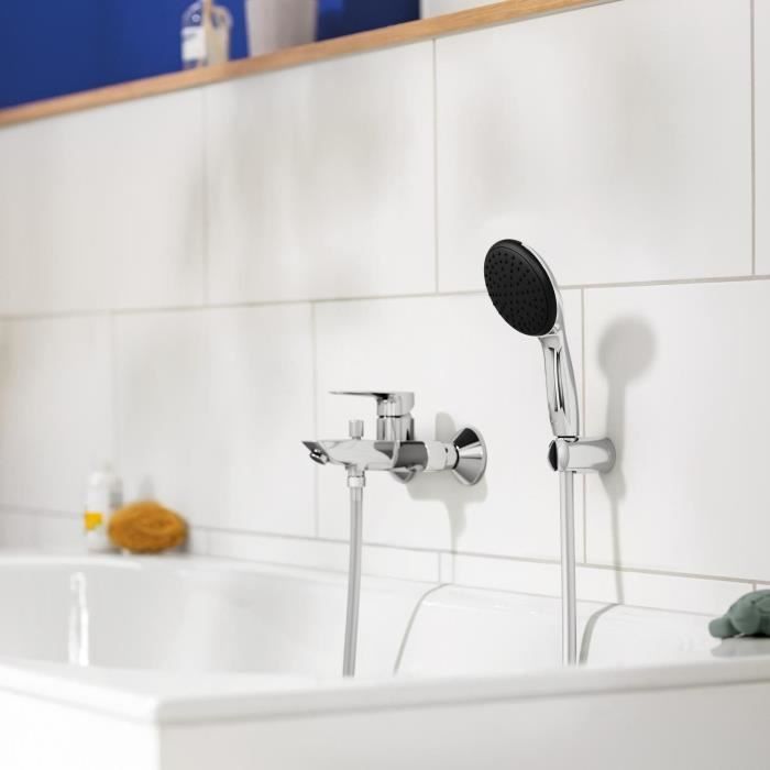 Mitigeur monocommande Bain / Douche - GROHE - Start Edge - Chromé - Economie d'eau - Garantie 5 ans