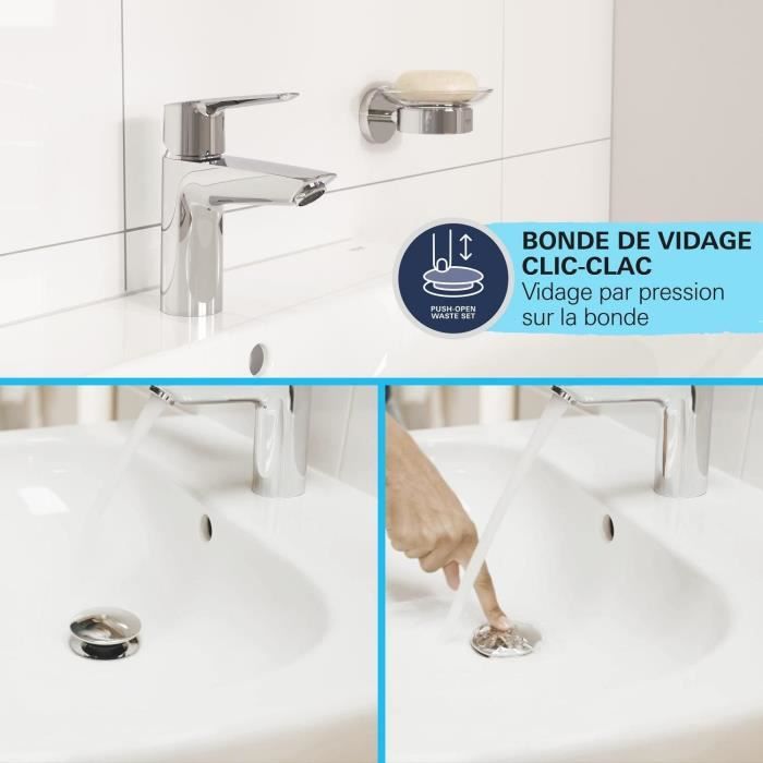 Mitigeur monocommande - GROHE - 24319001 - Lavabo Swift - Avec sécurité enfant - Taille S