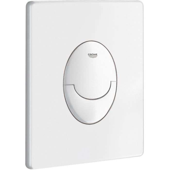 Plaque de commande Start - GROHE - Blanc alpin - 2 débits - Déclenchement pneumatique