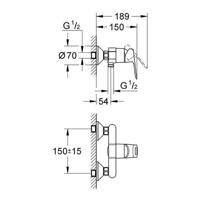Mitigeur de douche monocommande BAULOOP avec cartouche céramique - GROHE - 23340-000