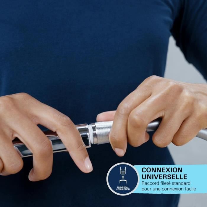 Ensemble de douche avec pommeau 2 jets, barre 60cm et flexible 1,75m - GROHE Vitalio Start 110 27948001 - Economie d'eau - Chromé