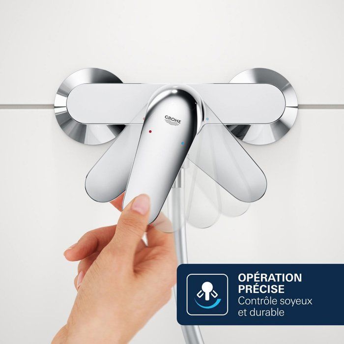 Mitigeur de bain / douche mural - GROHE DICE - Chrome
