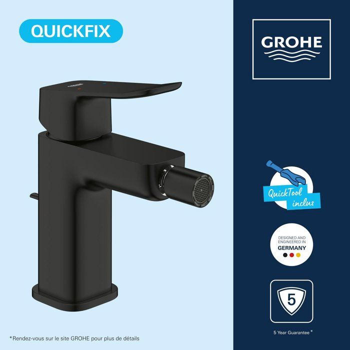 Mitigeur de bidet - GROHE DICE - Noir mat