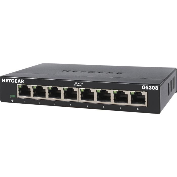 NETGEAR GS308-300PES Switch Ethernet MÈtal 8 ports Gigabit (10/100/1000)