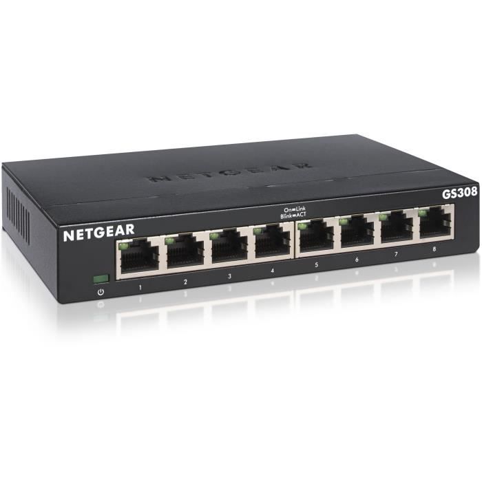 NETGEAR GS308-300PES Switch Ethernet MÈtal 8 ports Gigabit (10/100/1000)