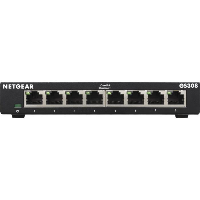 NETGEAR GS308-300PES Switch Ethernet MÈtal 8 ports Gigabit (10/100/1000)