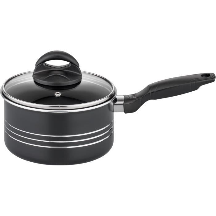Batterie de cuisine - Induction - GSW - MILANO NERO - 15 pieces - Aluminium massif - Noir
