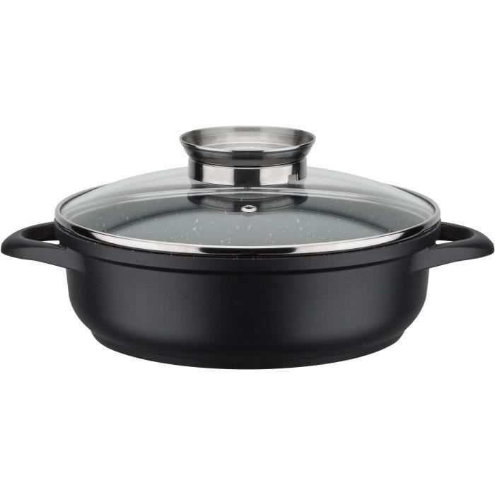 Batterie de cuisine 10 pcs - GSW - GOURMET GRANIT - Fonte d'aluminium - compatible Induction