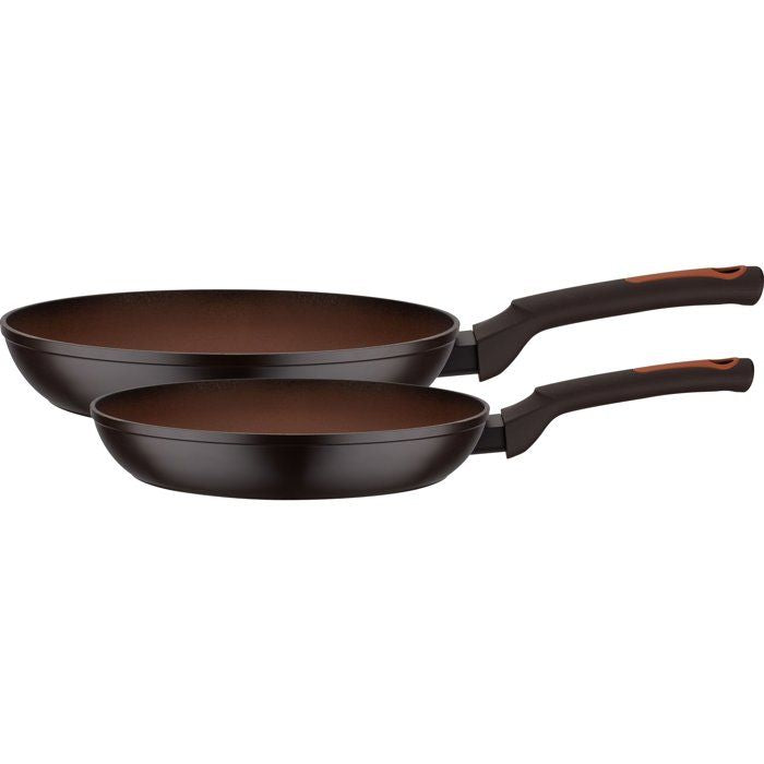 Set de 2 poeles - Induction - GSW - TERRA - Ř 24 et 28 cm - Aluminium forgé 3 mm - Rouge