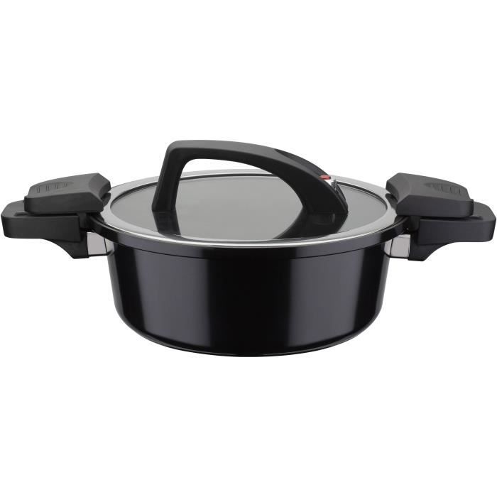 Cuiseur basse pression - GSW - 24 cm - 4 L - Aluminium forgé - Induction - Noir
