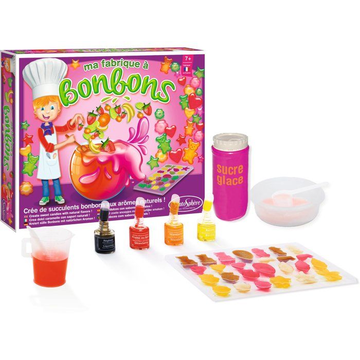 Ma fabrique a bonbons - SENTOSPHERE - Arômes naturels - Pour environ 500g de bonbons - Initiation a la cuisine - Des 7 ans