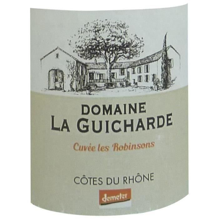 Domaine la Guicharde Cuvée Les Robinsons 2019 Côtes-du-Rhône - Vin rouge de la Vallée du Rhône - Bio