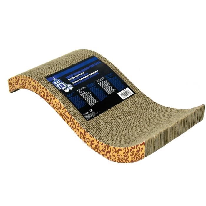 Griffoir pour chat - CATIT - Ondulé - Herbe a chat incluse - Motifs léopard - 53 cm