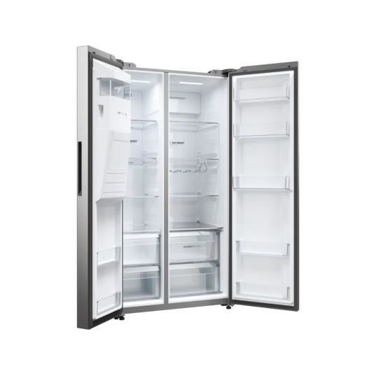 Réfrigérateur Américain - HAIER - HSW59F18EIMM - Classe E - 601 L - 36 dB - Platinium