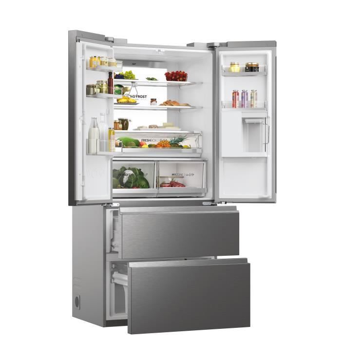 Réfrigérateur Multi-Portes - HAIER - HFW537EP - Classe E - 537 L (356 + 181) - 37 dB - Total No Frost - Gris