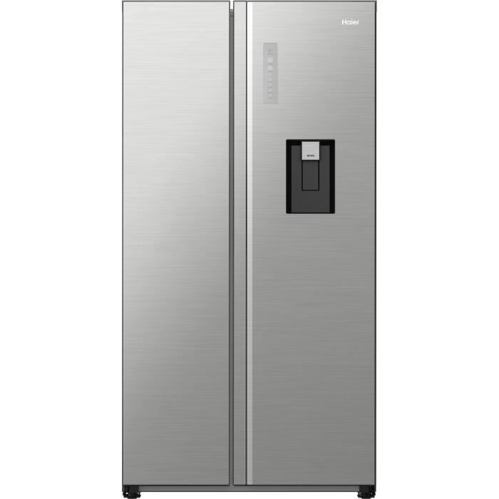 RÈfrigÈrateur amÈricain - HAIER - HSW59F18DWMM - 601L -Distributeur d'eau - Classe D - 177,5 x 90,5 x 71,7 cm - Inox