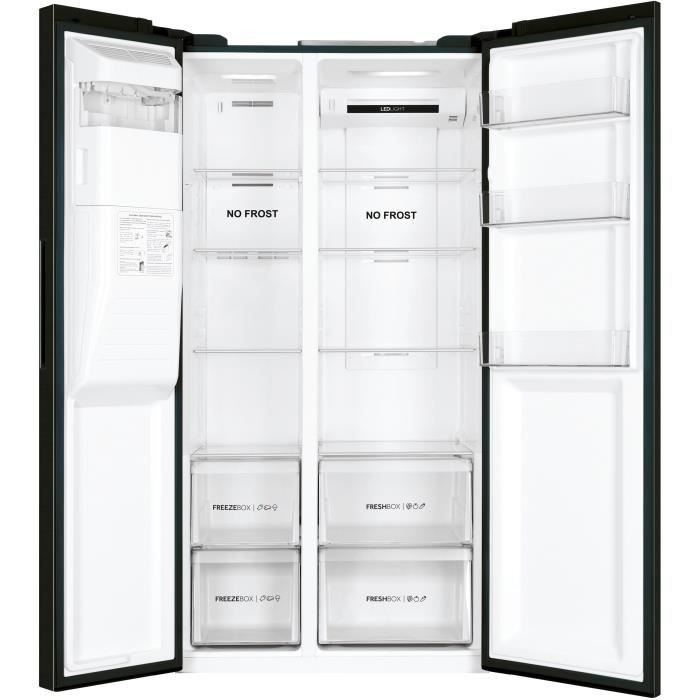 RÈfrigÈrateur amÈricain - HAIER - SBS 90 Series 3 HSR3918EIPB - Classe E - 515 L - 180 x 90 x 65,9 cm - Noir
