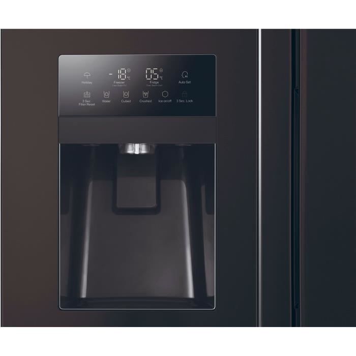 RÈfrigÈrateur amÈricain - HAIER - SBS 90 Series 3 HSR3918EIPB - Classe E - 515 L - 180 x 90 x 65,9 cm - Noir