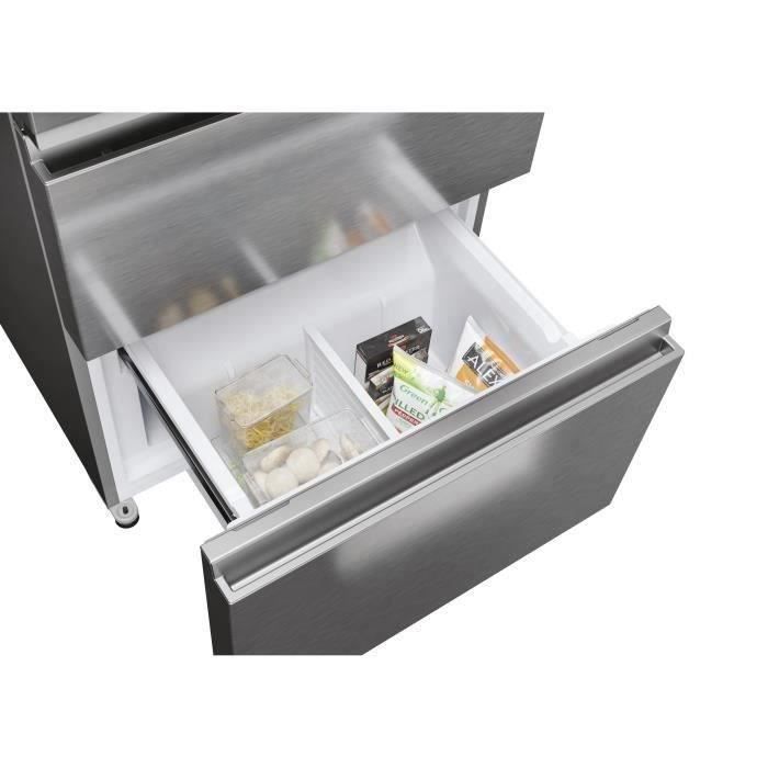 RÈfrigÈrateur multi-portes - HAIER - HFR3718ENMM - Classe E - 402 L (262 + 140) - 37 dB - Gris