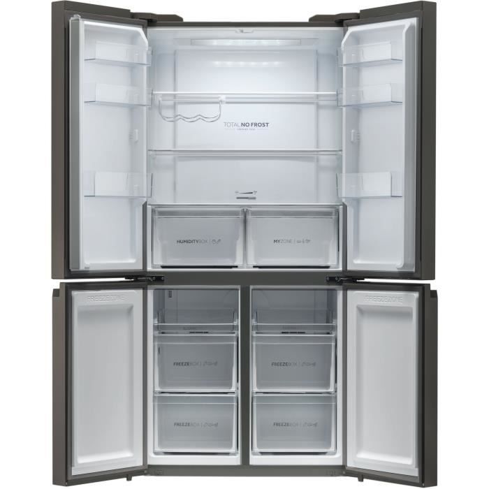 RÈfrigÈrateur multi-portes - HAIER - Cube 90 Series 5 RTG785NHD - Classe E - 643 L - 190,5 x 90,8 x 74,8 cm - Inox foncÈ