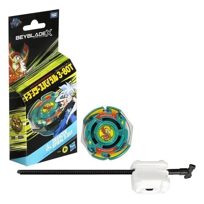 Beyblade X Starter Pack Dranzer Spiral 3-80T Anniversary X-Over et Lanceur, Toupie détachable, Jouets pour enfants des 8 ans