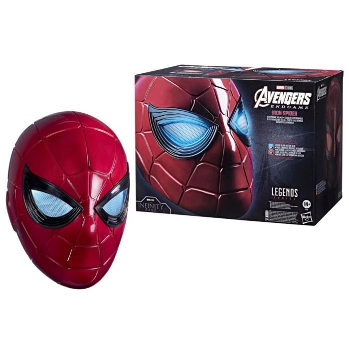 Casque Èlectronique IronSpider avec yeux lumineux, 6 rÈglages de luminositÈ et taille ajustable, Marvel Legends Series Spider-Man
