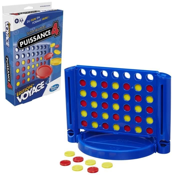 Puissance 4 Voyage, jeu de société de voyage pour 2 joueurs, jeu de voyage, Des 6 ans, Hasbro Gaming