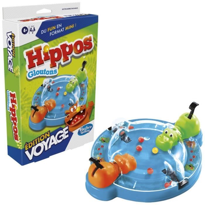 Hippos gloutons Voyage, jeu de société de voyage pour 2 joueurs, des 4 ans, Hasbro Gaming