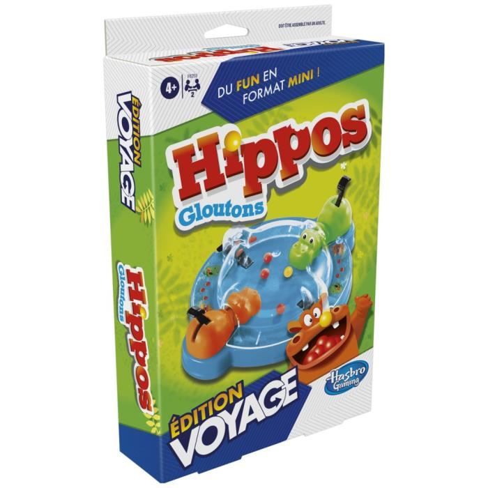 Hippos gloutons Voyage, jeu de société de voyage pour 2 joueurs, des 4 ans, Hasbro Gaming