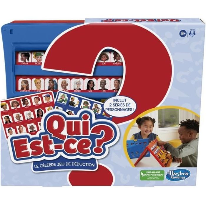 Qui est-ce ? classique, jeu de plateau pour enfants a partir de 6 ans, 2 joueurs