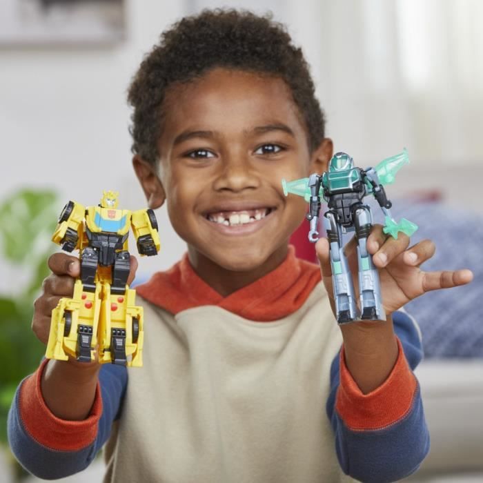 Figurines Cyber-Combiner Bumblebee et Mo Malto, jouets interactifs pour filles et garçons,Transformers EarthSpark, des 6 ans