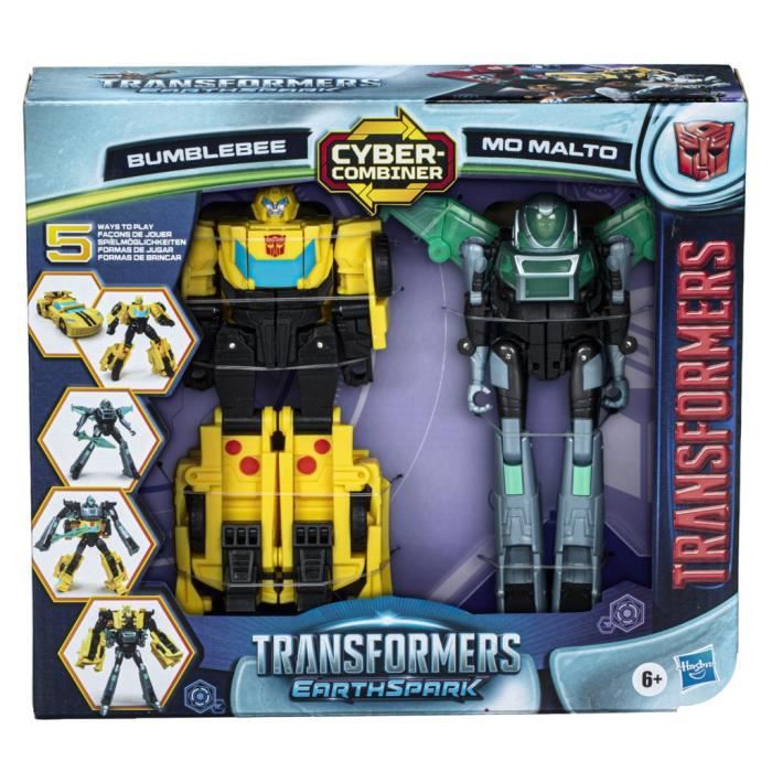 Figurines Cyber-Combiner Bumblebee et Mo Malto, jouets interactifs pour filles et garçons,Transformers EarthSpark, des 6 ans