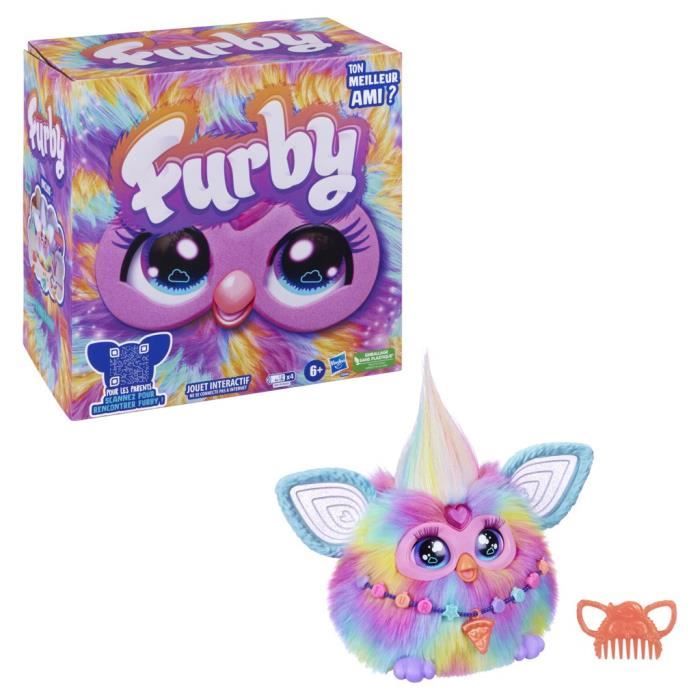 Furby Tie Dye, 15 accessoires, peluche interactive pour filles et garÁons, animatronique activÈ par la voix, a partir de 6 ans