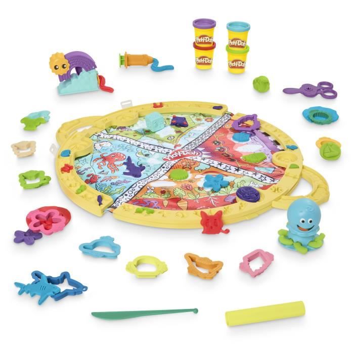 Play-Doh Tapis de voyage, coffret Découverte avec pâte a modeler, loisirs artistiques, jouets pour enfants, a partir de 3 ans