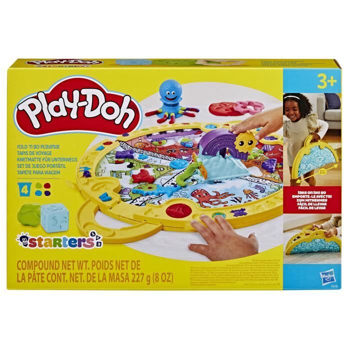 Play-Doh Tapis de voyage, coffret Découverte avec pâte a modeler, loisirs artistiques, jouets pour enfants, a partir de 3 ans