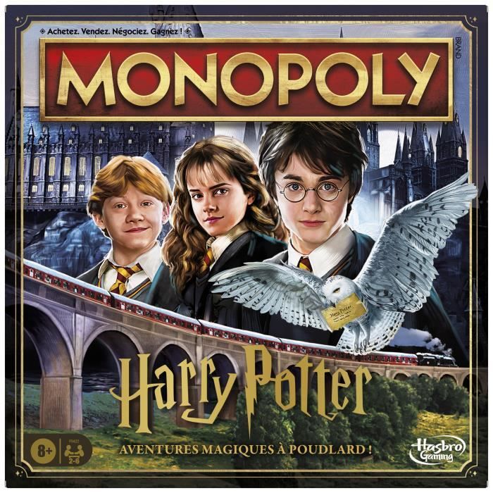Monopoly Harry Potter édition, Jeu de société de plateau, Aventures magiques a Poudlard, des 8 ans, 2 a 6 joueurs