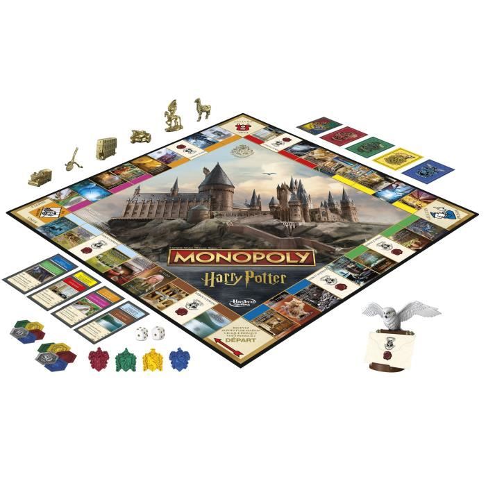 Monopoly Harry Potter édition, Jeu de société de plateau, Aventures magiques a Poudlard, des 8 ans, 2 a 6 joueurs