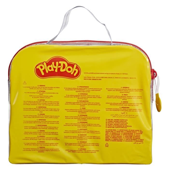 Play-Doh Mon 1er Kit, 9 accessoires avec étui de rangement et 4 pots de pâte a modeler, loisir créatif pour tout-petits, Des 3 ans