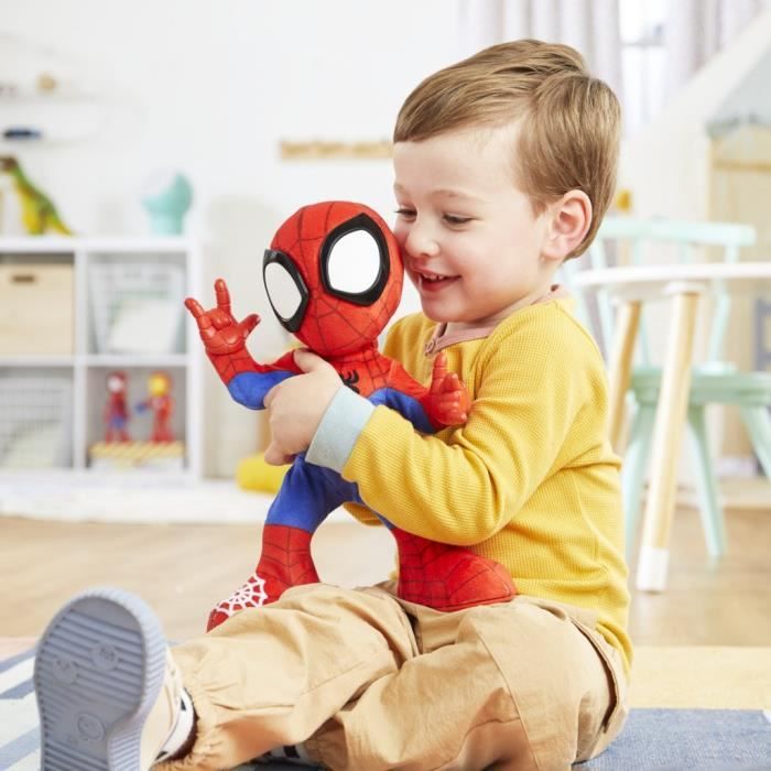 Spidey danse et rampe, peluche interactive avec musique et sons, jouets de super-héros a partir de 3 ans, Spidey et ses Amis Extraor