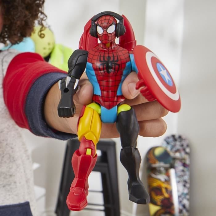 MixMashers SpiderMan, figurine 12 cm personnalisable a mélanger et combiner avec accessoires, Marvel, des 4 ans