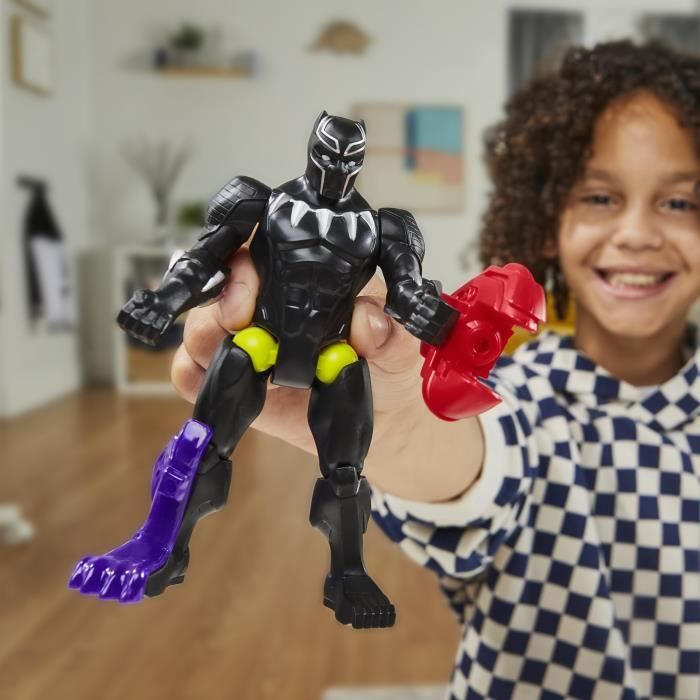 MixMashers Black Panther, figurine 12 cm personnalisable a mélanger et combiner avec accessoires, Marvel, des 4 ans