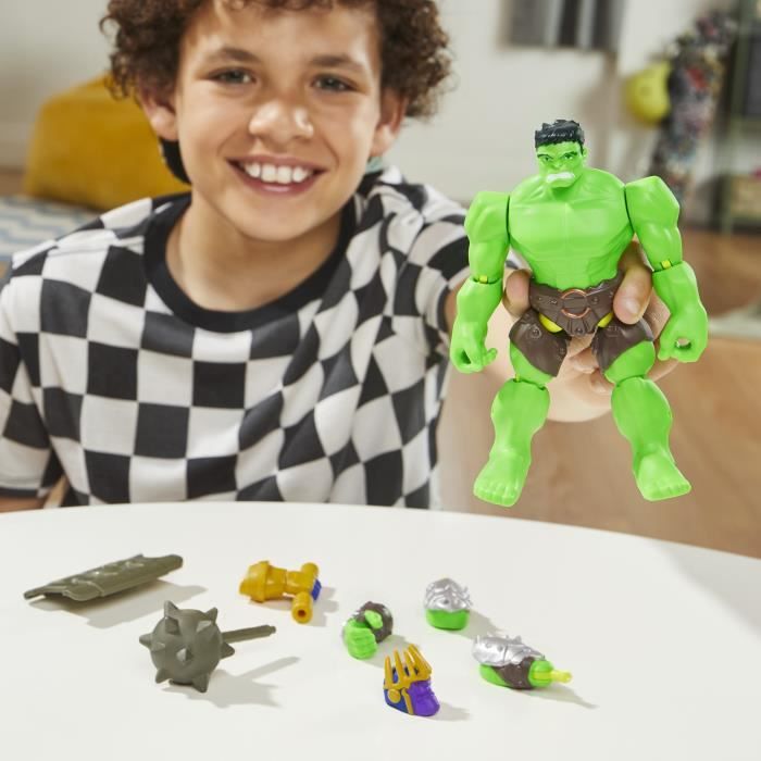 MixMashers Hulk Deluxe, figurine 12 cm personnalisable a mélanger et combiner avec accessoires, Marvel, des 4 ans