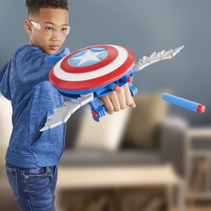 NERF Blaster Skyshot, bouclier pour déguisement, Marvel Studios Captain America Brave New World, Des 5 ans
